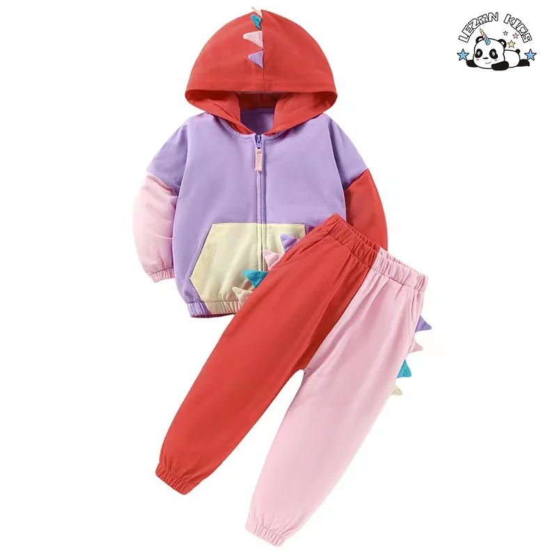 LEZONKIDS - Winter Stylish Boutique Clothing Sets Summer Color Block Girls Clothing Fashion for Kids 3 to 10T